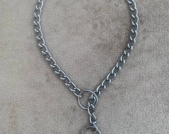 Dog Choker Chain All Sizes | Chain Dog Slip Lead | Dog Choker Collar | French Bulldog | Control & Train With Confidence Martingale Choke