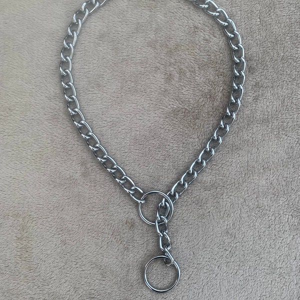 Dog Choker Chain All Sizes | Chain Dog Slip Lead | Dog Choker Collar | French Bulldog | Control & Train With Confidence Martingale Choke