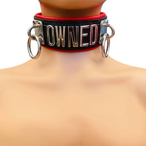Leather  choker l Genuine leather collar I Choose Your Words I 50mm Wide 30mm Letters Quality Handmade leather Choker Collar sub collar