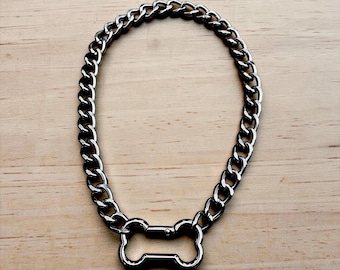 Dog Bone Necklace l dog bone choker I   l Owned Discreet Day Collar necklace choker | choker collar gun black dog bone choker gay pup gear