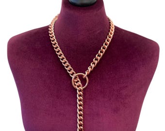 Choker Chain slip chain with Heart clasp | Rose Gold colour | Nickel-free steel | choker collar slip chain with clasp | CC_H_RG
