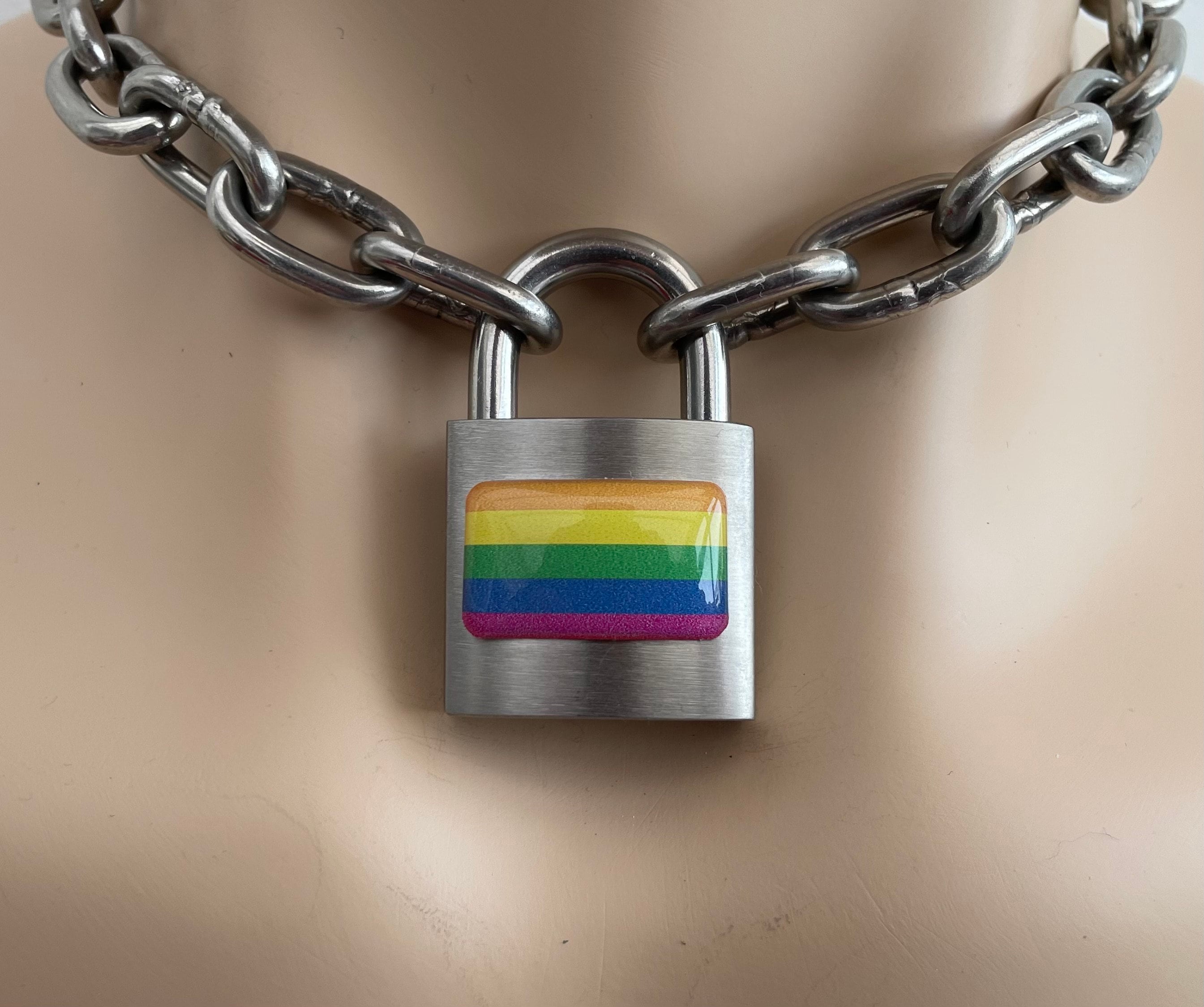 Gay padlock necklace sale