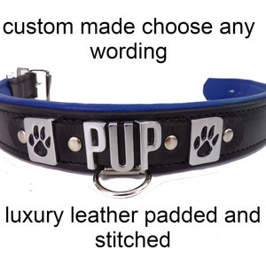 Pup Play Collar Real Leather Collar Choker l Custom Made Puppy Play Collar l Personalised Pup Collar l Pup Gear Collar Puppy Pride Handmade