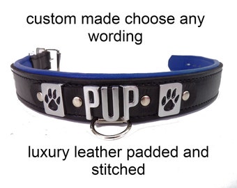 Pup Play Collar Real Leather Collar Choker l Custom Made Puppy Play Collar l Personalised Pup Collar l Pup Gear Collar Puppy Pride Handmade