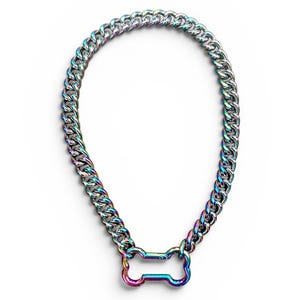 Dog Bone Necklace l dog bone choker I   l Owned Discreet Day Collar necklace choker | choker collar rose gold good boy collar rainbow