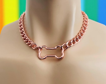 Dog Bone Necklace l dog bone choker I   l Owned Discreet Day Collar necklace choker | choker collar rose gold CH_DB_SS