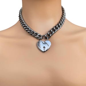 Black Heart Padlock Chain choker |Day Collar Necklace For Women | choker Padlock Necklace  heart necklace black chain day collar  bhcc