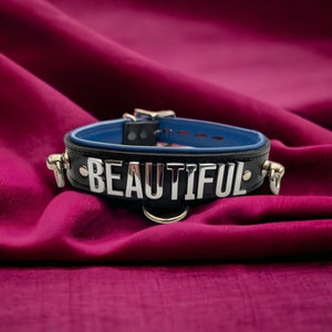 Custom Leather Collar Locking Choker I Choose Your Own Word I Quality Leather Gear I 30mm Wide I Leather Choker I Handmade Custom Collar