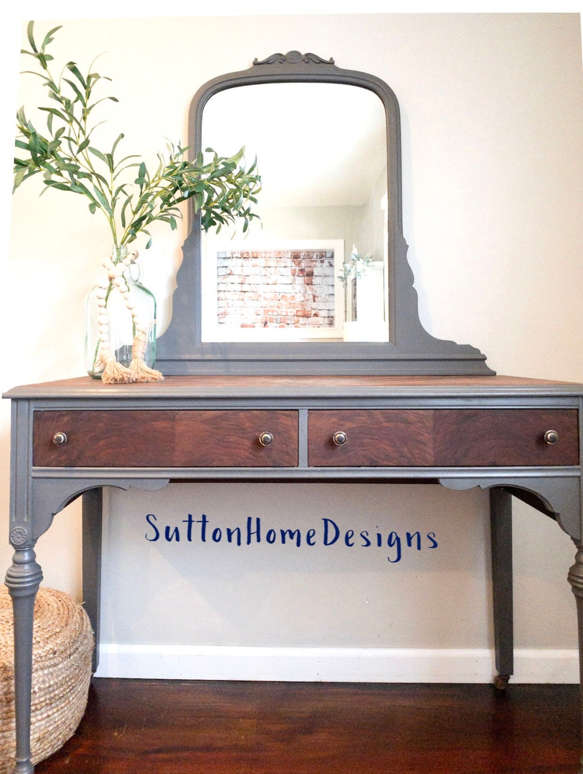 Antique Bedroom Vanity/desk With Removable Mirror Spacious 2 Etsy