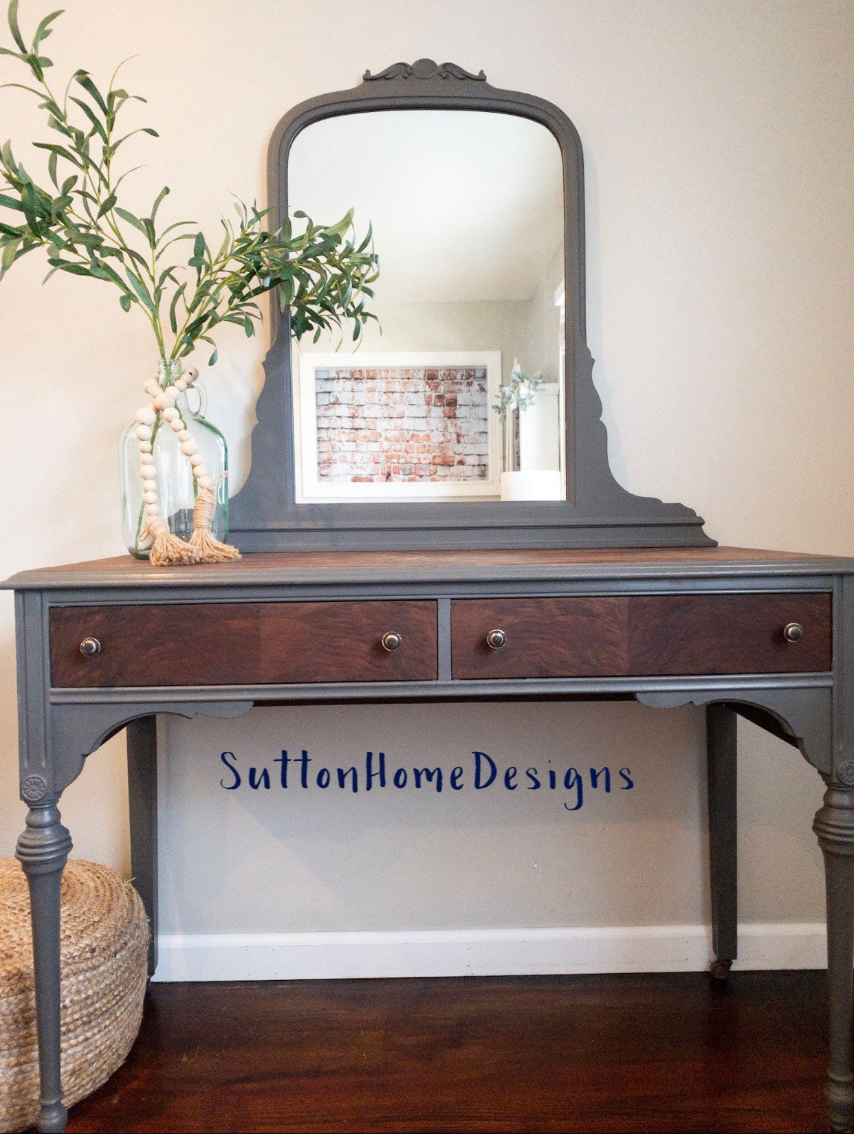 Antique Bedroom Vanity/desk With Removable Mirror Spacious 2 Etsy