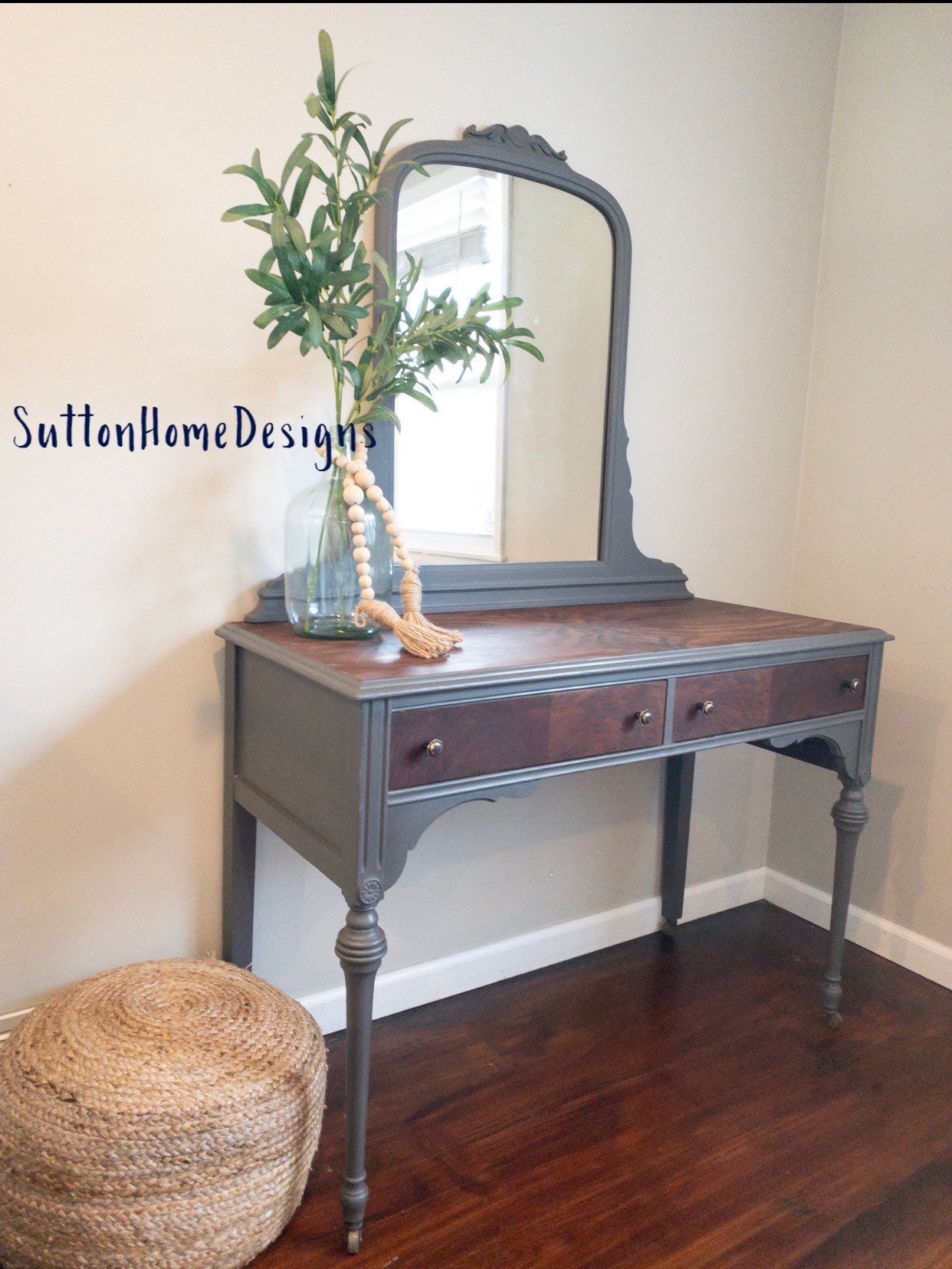 Antique Bedroom Vanity/desk With Removable Mirror Spacious 2 Etsy