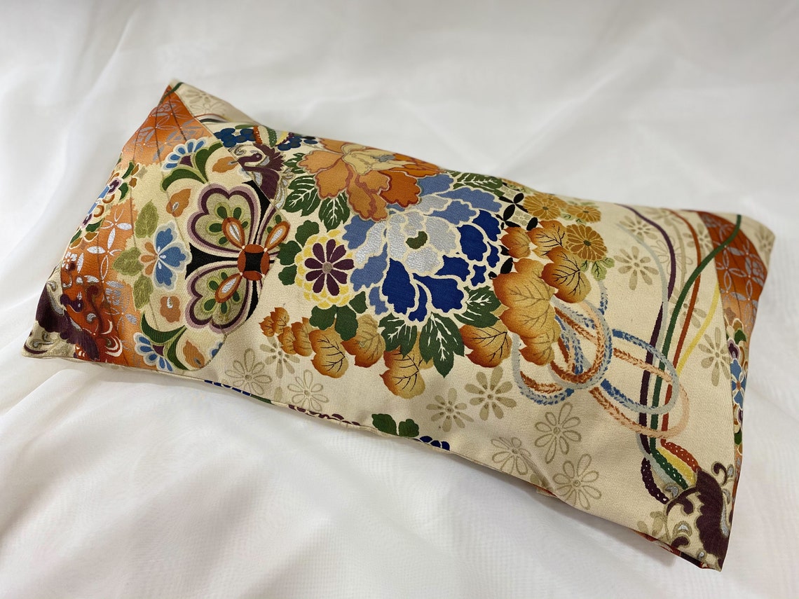Japanes Vintage Obi Cushion Cover Upcycled Pillow Silk Etsy