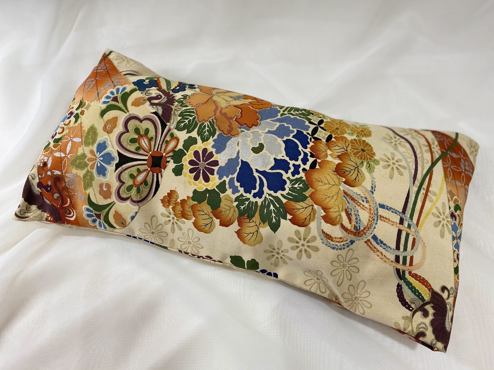 Japanes Vintage Obi Cushion Cover Upcycled Pillow Silk Etsy