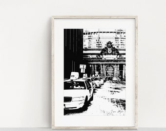 NYC Central Station Print: Black and White Travel Photography (Digital Download)