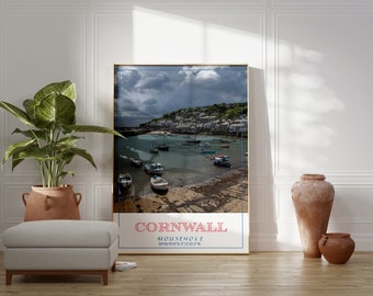 Cornwall Coast Print: England Seascape Travel Poster (Digital Download)
