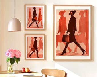 Black Woman Art Print Set: Fashionable Empowerment (Digital Download)