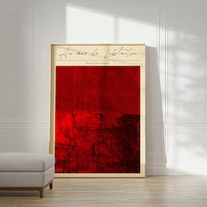 Lebendiges Rot Abstrakte Moderne Kunst Poster, Kunstdruck Rot, Wohnzimmer Büro Schlafzimmer, Große Wandkunst, Au céur de l'Abstraction
