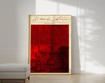 Red Abstract Art Print: Modern Wall Decor (Digital Download)