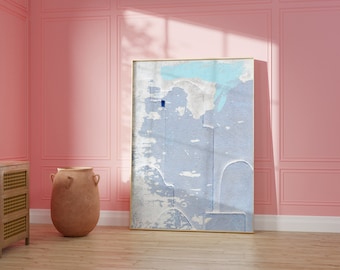Abstract Modern Art Poster: Pastel Blue Wall Decor (Digital Download)