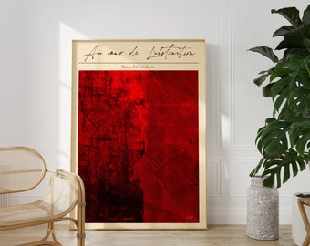 Red Abstract Art Print: Modern Wall Decor (Digital Download)
