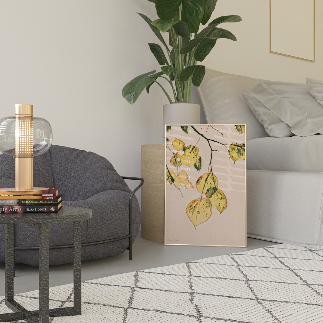 Pastel Tone Botanical Print Modern, Nature Wall Art, Autumn Colour