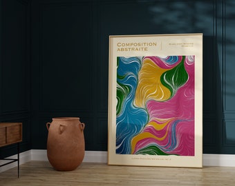 Multicolor Abstract Art Print: Modern Wall Decor (Digital Download)