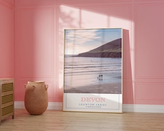 Devon England Travel Poster: Coastal Seascape Wall Art (Digital Download)