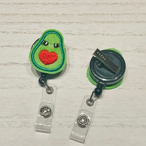 Avocado Badge Reel, Nurses Badge, ID Badge Reel, Retractable Badge, Food Badge Reel, Fruit Badge Reel, Teacher Badge, Cute Badge, Fun Badge