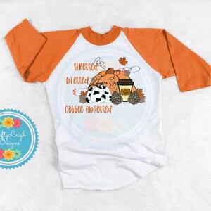 Stressed, Blessed and Coffee Obsessed Fall Digital File, Fall Sublimation Fall, Pumpkin and Leaves png, Orange leopard pumpkin, pine cones