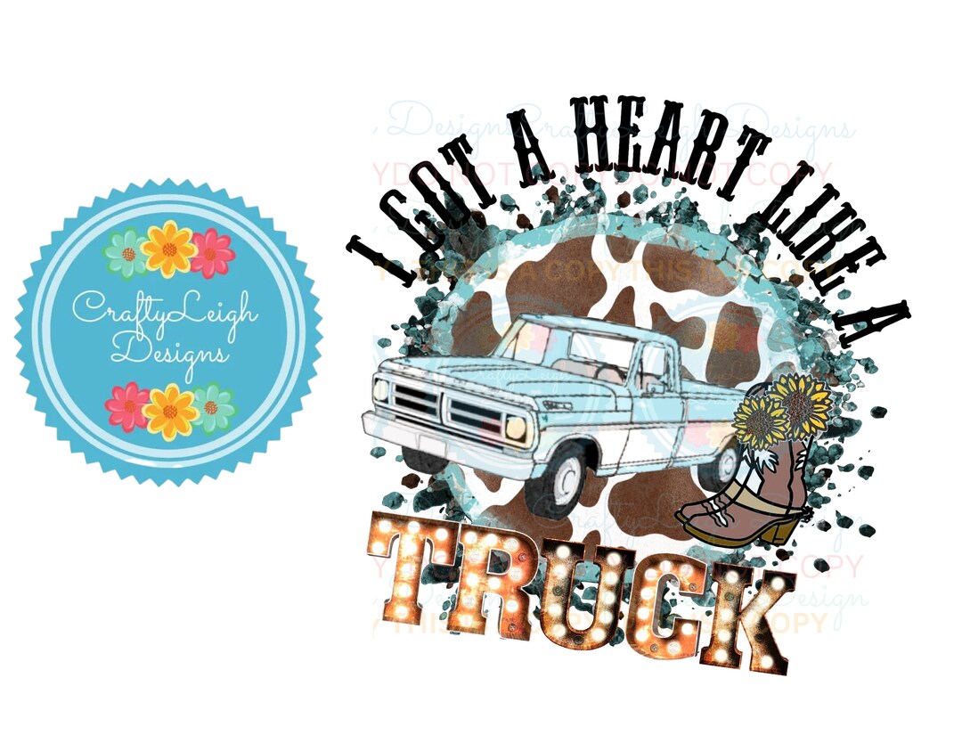 Heart Like a Truck Png, Lainey Wilson Png, Heart Like a Truck Digital File, Pickup Truck Png