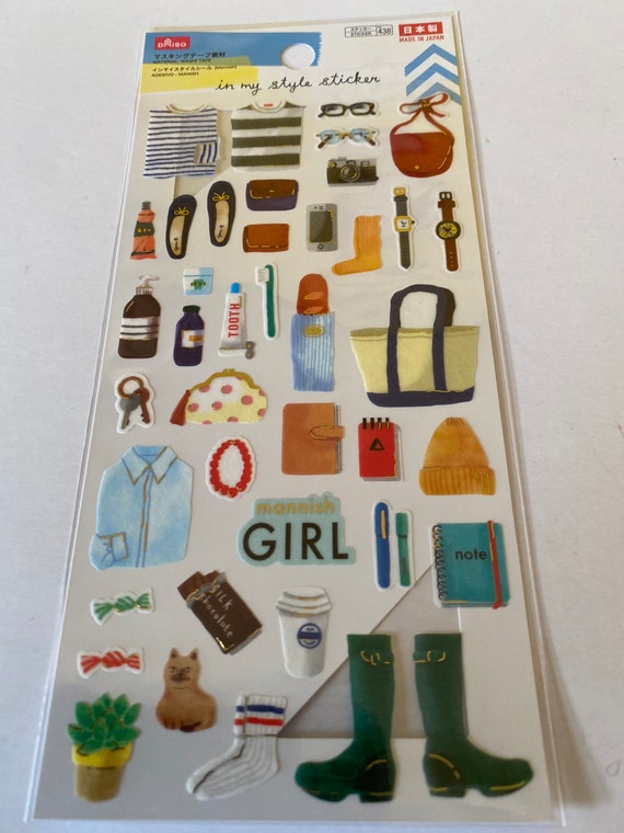 Cute belongings sticker of masking material Etsy