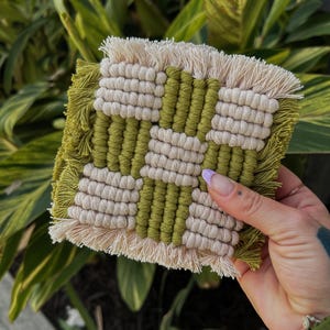 Coasters| Checker| Macrame Coaster| Drinks| Candles| Pot Holder| Mug Rug| Gifts for her| Halloween| Fall