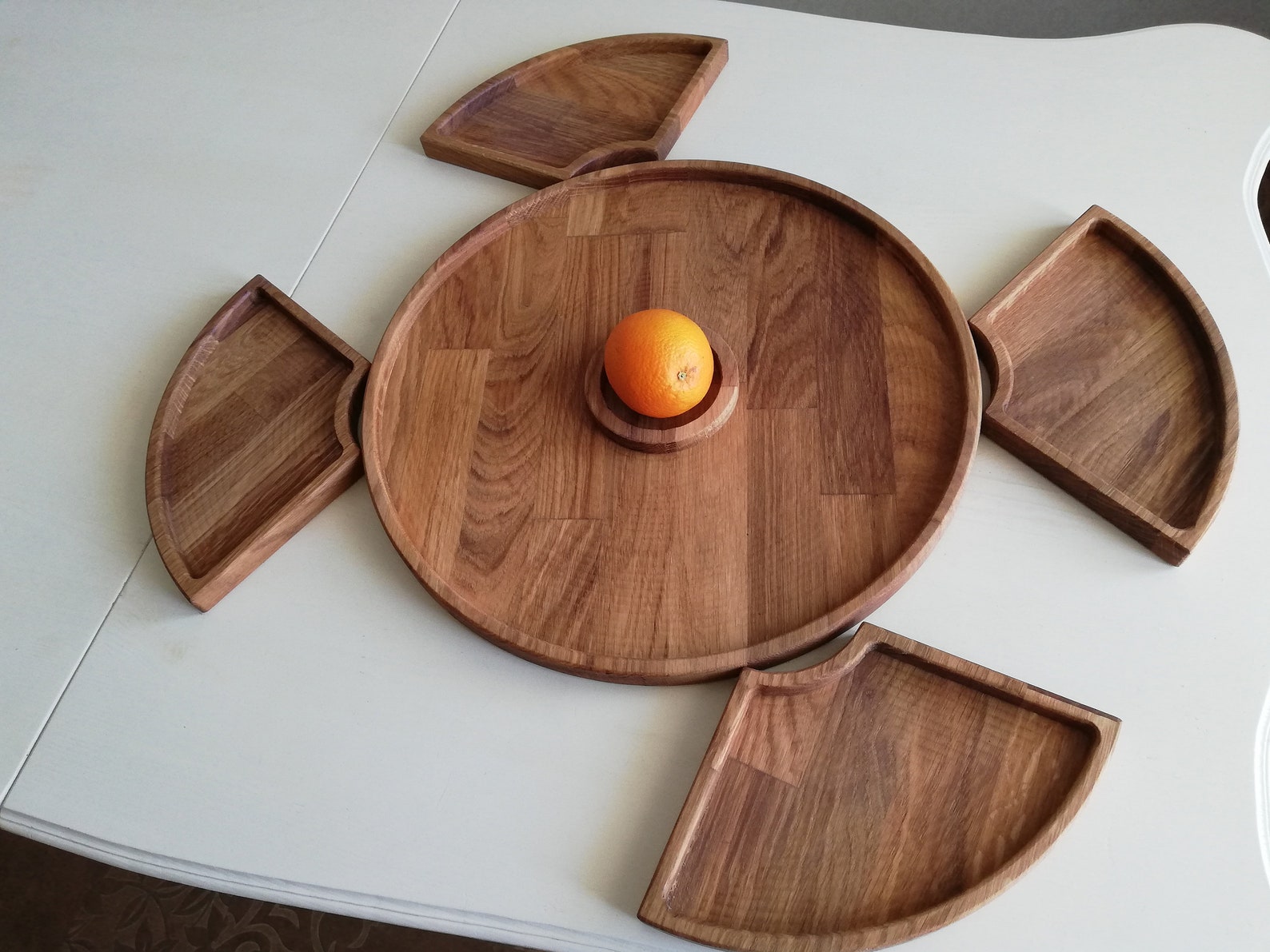 6-teilige Holzplatte Servierschale mit Trennwänden Eiche | Etsy