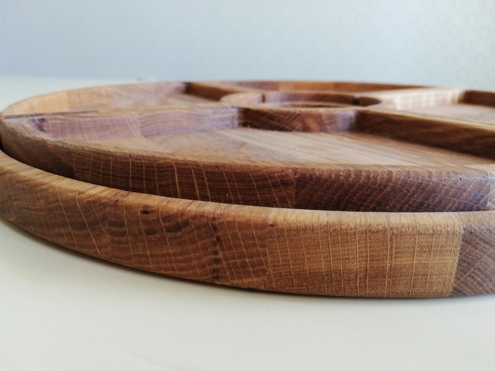 6-teilige Holzplatte Servierschale mit Trennwänden Eiche | Etsy