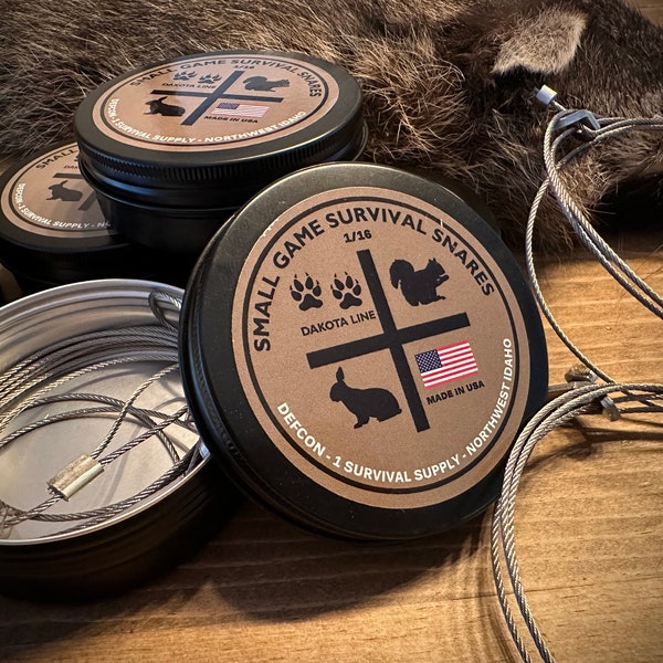 Small Game Snares For Bushcraft & Survival - Handmade In The USA - By DEFCON -1 Survival Supply Co.