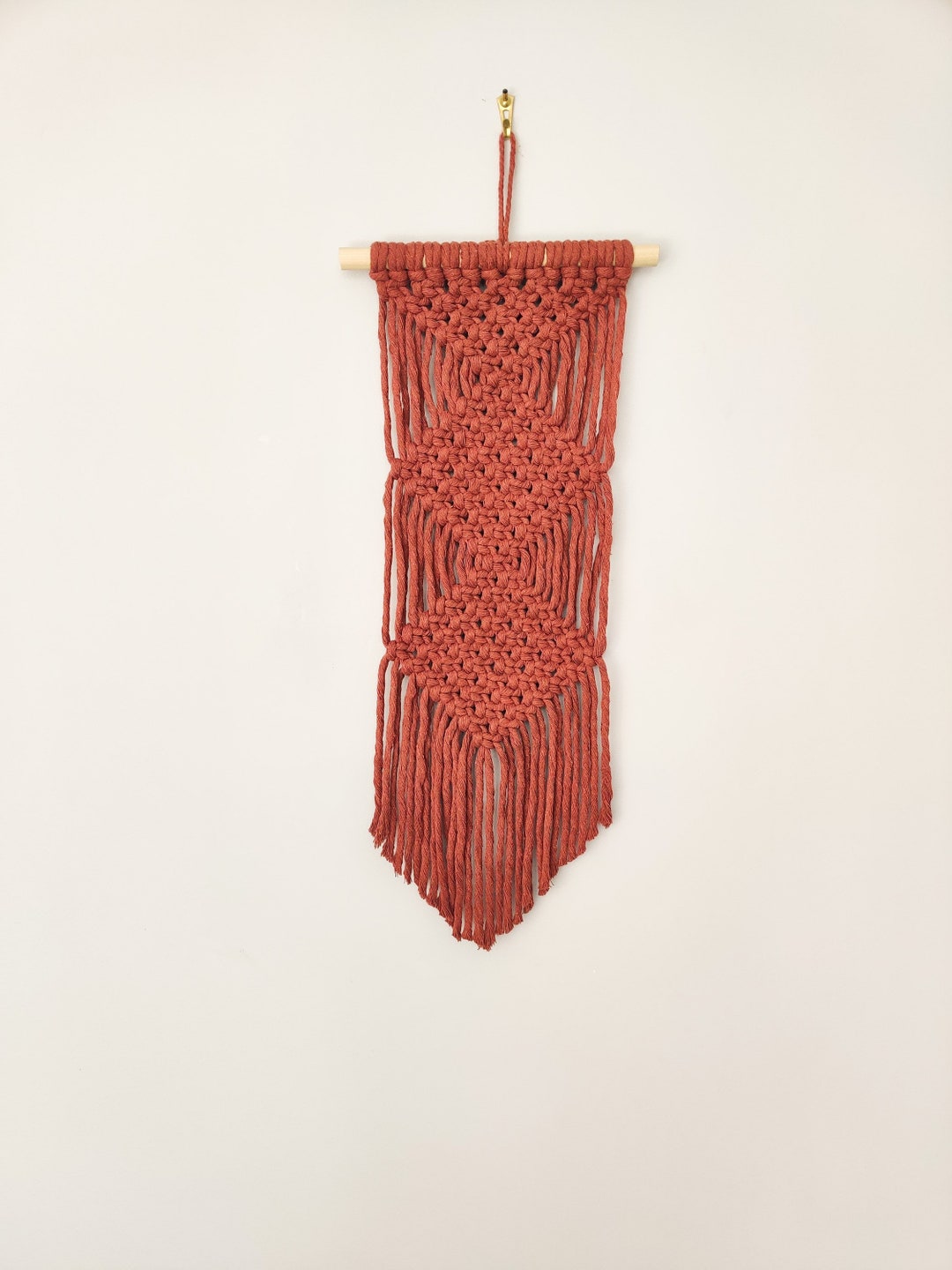 Narrow Wall HANGING Modern MACRAME WOVEN Wall Hanging Etsy