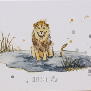 Impression d’art lion de mer A5 imprimé animal image de carte-cadeau
