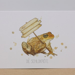 Postkarte Schildkröte - andere Tiere - Aquarell Grußkarte Geburtstag Deko