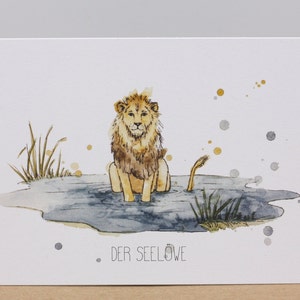 Postkarte Seelöwe - Andere Tiere - Aquarell Grußkarte Geburtstag Deko