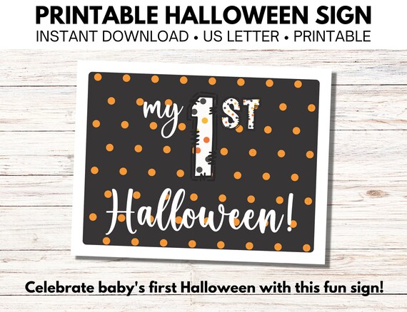 First Halloween Printable Sign - Etsy
