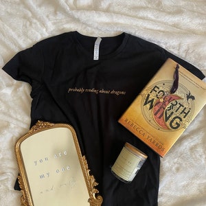 probably reading about dragons cropped tee | book merch | fourth wing | dragon merch | romantasy