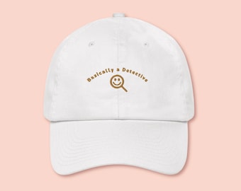 Basically a Detective Baseball Cap Hat in White