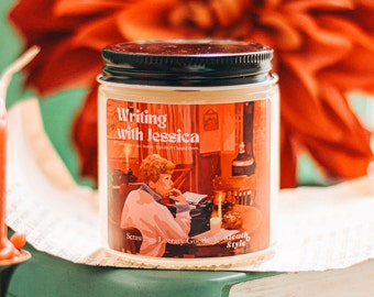 PRE-ORDER - Murder She Wrote candle | Jessica Fletcher fandom based candle | Cinnamon cake, butter, vanilla, cappuccino | Soy wax blend