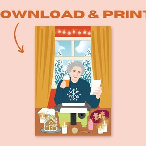 Download -  &quot;Agatha Writing&quot; Printable Greeting Cards | Christmas Cards | Holiday Cards