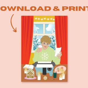 Download -  &quot;Jessica Fletcher Writing&quot; Printable Greeting Cards | Christmas Cards | Holiday Cards