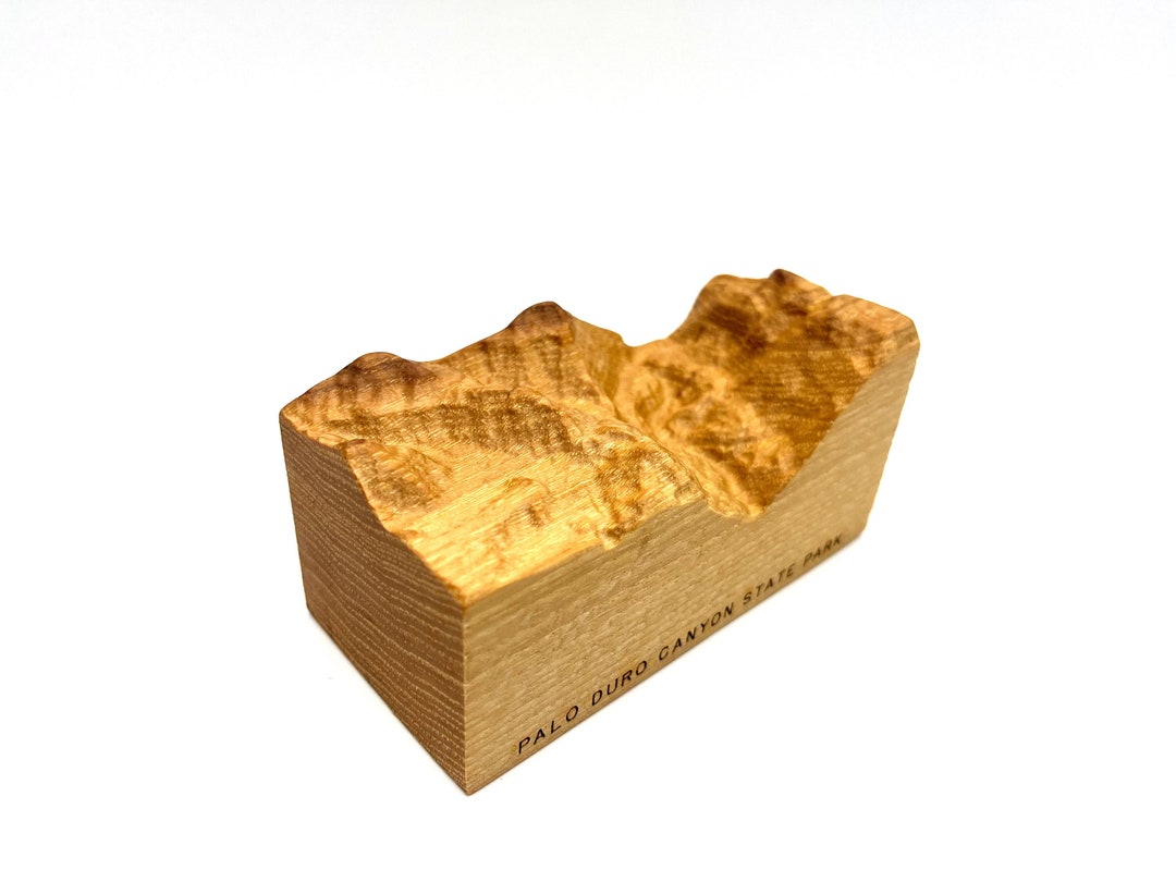 Palo Duro Canyon State Park Wood Carving Topographical Model Hickory