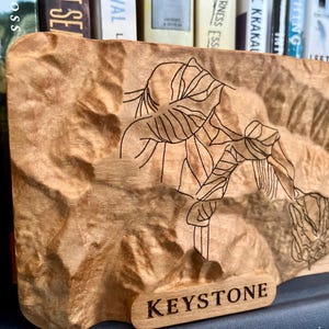 Keystone Resort 3D-Holzkarte - Handgefertigtes Topographiemodell mit lasergravierten Skispuren – Perfektes Geschenk für Skifahrer und Snowboardfahrer