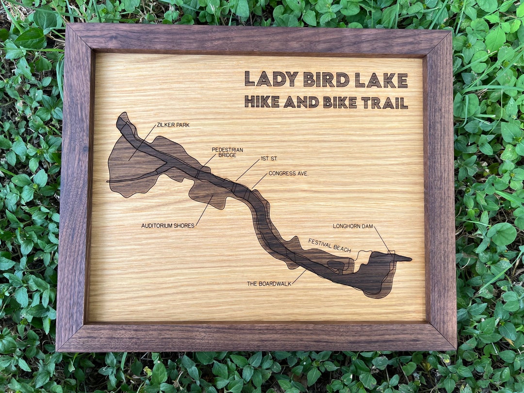 Lady Bird Lake Hike &amp; Bike Trail Wooden Wall Art - Etsy