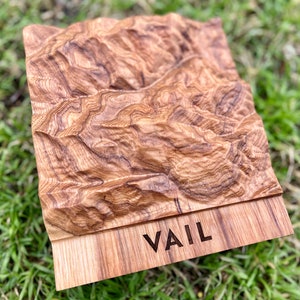 Vail Mountains Wandbehang, komplett mit Ski Resort & Umgebung; Topographische 3D-Schnitzerei von Vail Skipisten Kunst, Colorado Geschenk