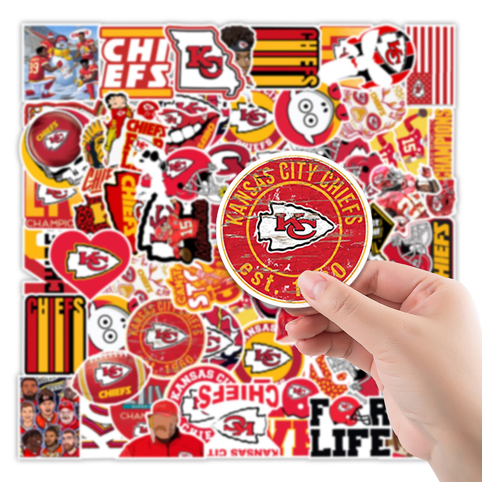 50pcs Kansas City Chiefs StickersNFL stickersKC stickers Etsy